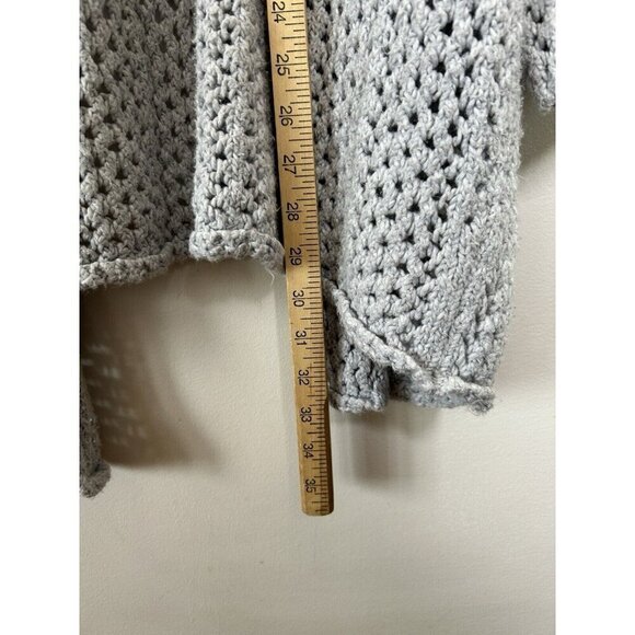 Aerie Long Open Cardigan Gray Cozy Knit Fall Winter Relaxed Size Medium - Picture 9 of 11